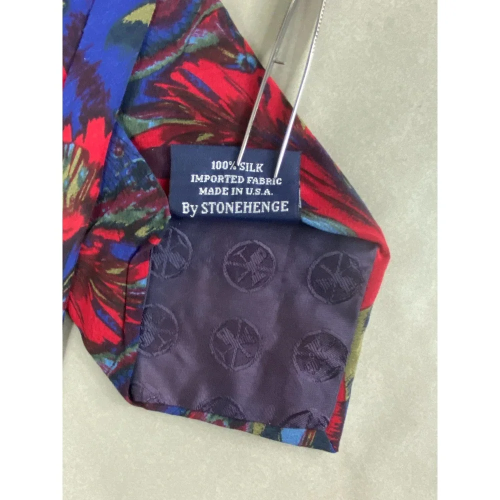 Stonehenge Mens Tie Bloody Mary Cocktail Collection Silk Artsy‎ Red Blue 57x4